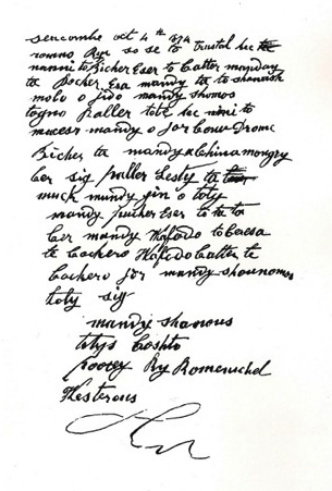 Carta compuesta en romans por el romanichal ingls Sylvester 