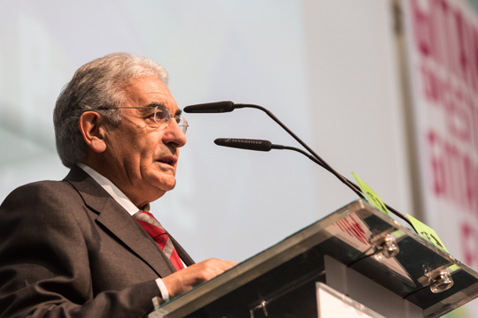 Pedro Puente, presidente y fundador de la FSG, durante la presentacin de la campaa