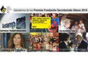 Amnista Internacional Europa, la directora de cine Pilar Tvora, Gestamp, el CEIP M Sanz de Sautuola, Carmen Lpez Arjona y Manuel Heredia, galardonados con los Premios Fundacin Secretariado Gitano 2016<br>