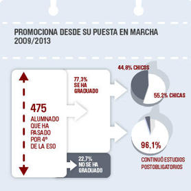 Promociona: graduados en E.S.O desde 2009 y continuidad en estudios postobligatorios.