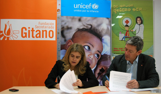 Firma del convenio entre UNICEF Espaa y la FSG