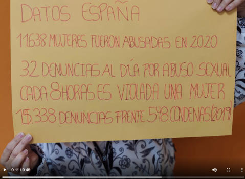 El grupo de mujeres del programa Cal de FSG Ciudad Real protesta contra la violencia sexual