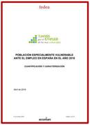 Población especialmente vulnerable ante el empleo en España en el año 2018
