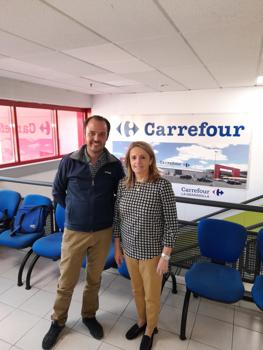 Firma de convenio entre FSG Badajoz y Carrefour para formación en preparación de pedidos online