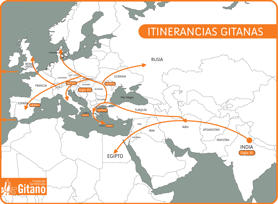 Mapa de las itinerancias gitanas