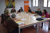 Jury meeting. From left to right: Valentn Surez, Tere Pea, Isaas Lafuente, Toni Bruel e Isidro Rodrguez, Pilar caln, Beatriz Gurdiel, Salvador Ms de Xaxs y Marta Colomina.
