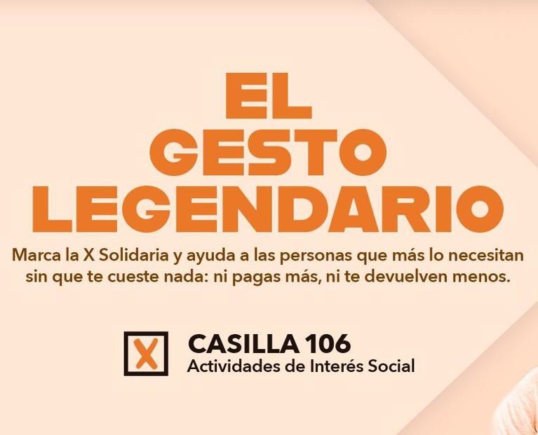 Ya se puede marcar la casilla 106 de Fines Sociales en la declaraci�n de la renta 