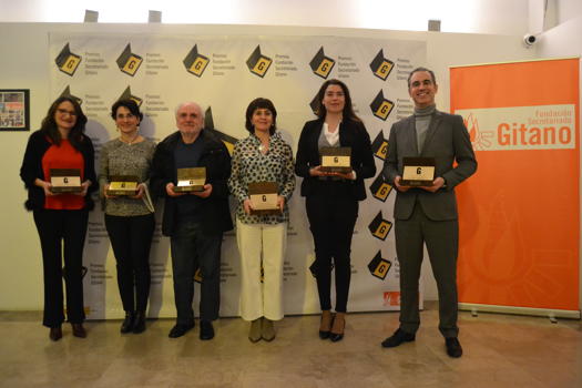 The Vice President of the Regional Government of Valencia, the Fuerte El Rompido Hotel in Huelva, the activist Manuel Vila, the 16kms de La Caada Festival, the journalist Minerva Oso from Spanish National Radio (RNE) and To Valentn Surez, Fundacin Secretariado Gitano Awards 2019