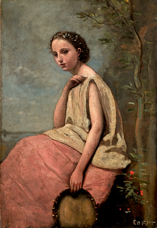 Jean-Baptiste Camille Corot. 'Gitana con pandereta', c. 1865.  RMN-Grand Palais (Muse du Louvre) / Ren-Gabriel Ojda