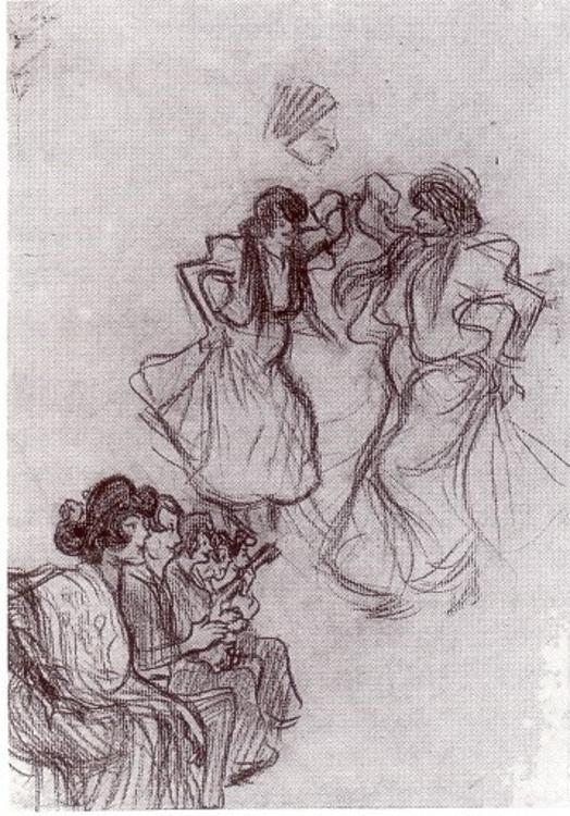 Bailaoras flamencas, 1898<br>Pablo Ruiz Picasso<br>